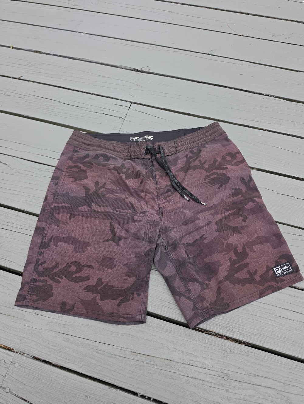 Pelagic High Performance Camo Board Swim Fishing Shorts 34
